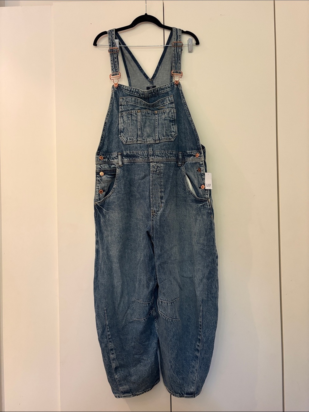 GAP Women’s Barrel Leg Denim Overalls